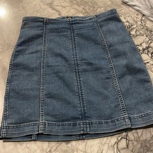Free people jean skirt paneled pencil skirt